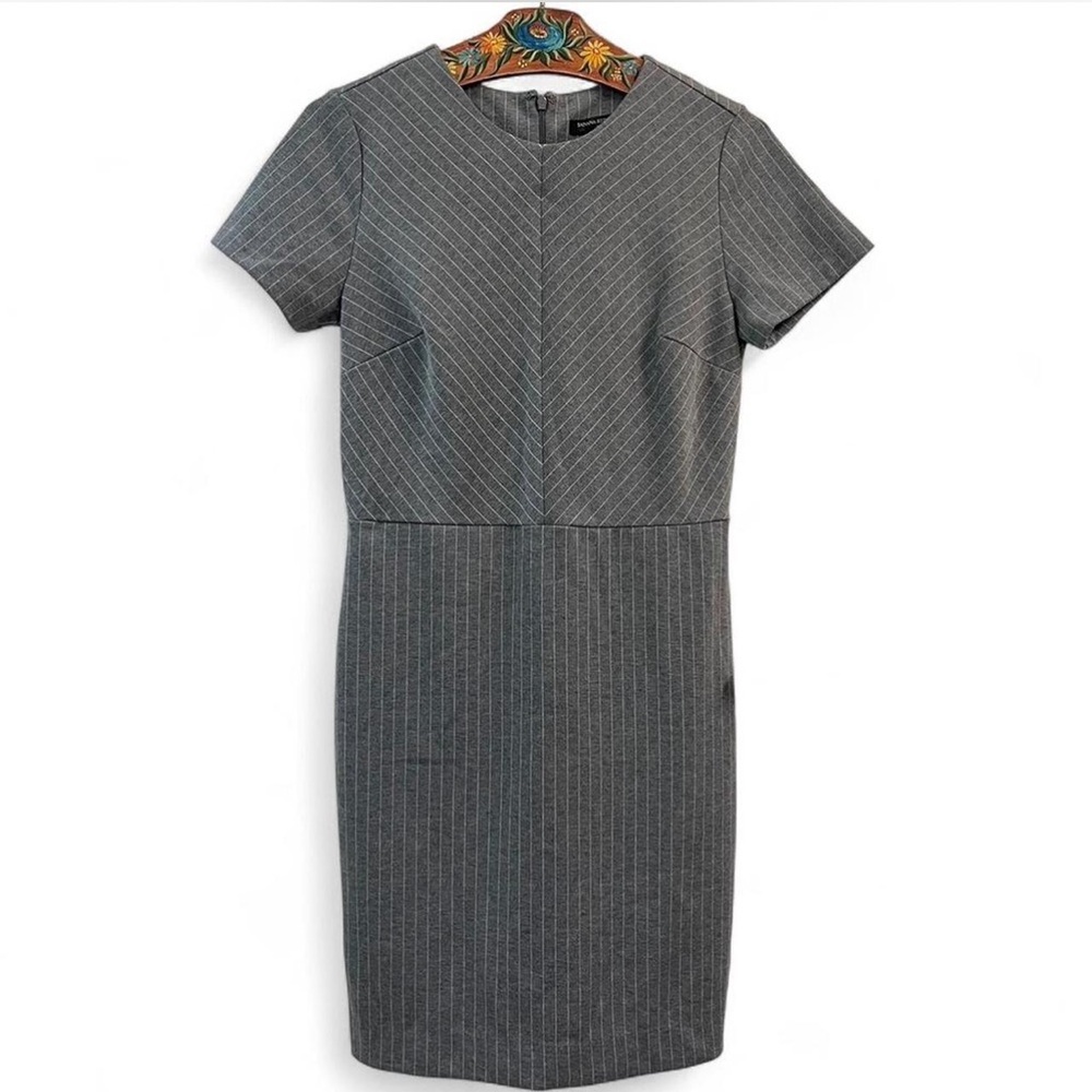 Banana Republic Gray Pinstripe Tailored Sheath Dress